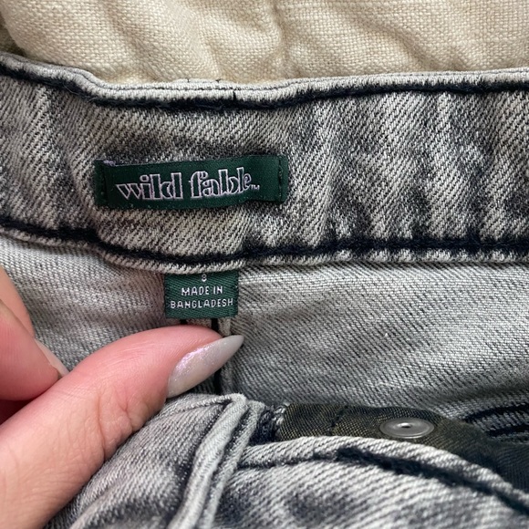 Black/Grey High Waisted Wild Fable Jean Shorts - Picture 3 of 3